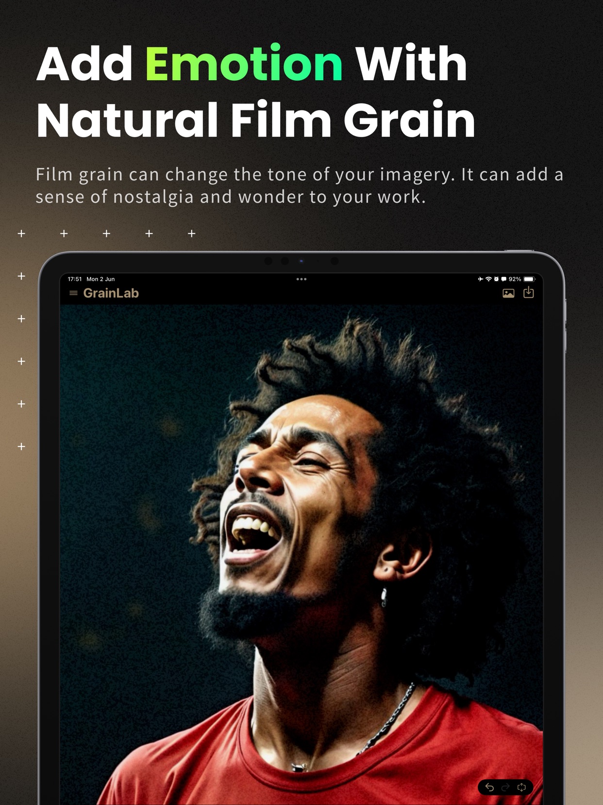 Adjusting film grain in GrainLab