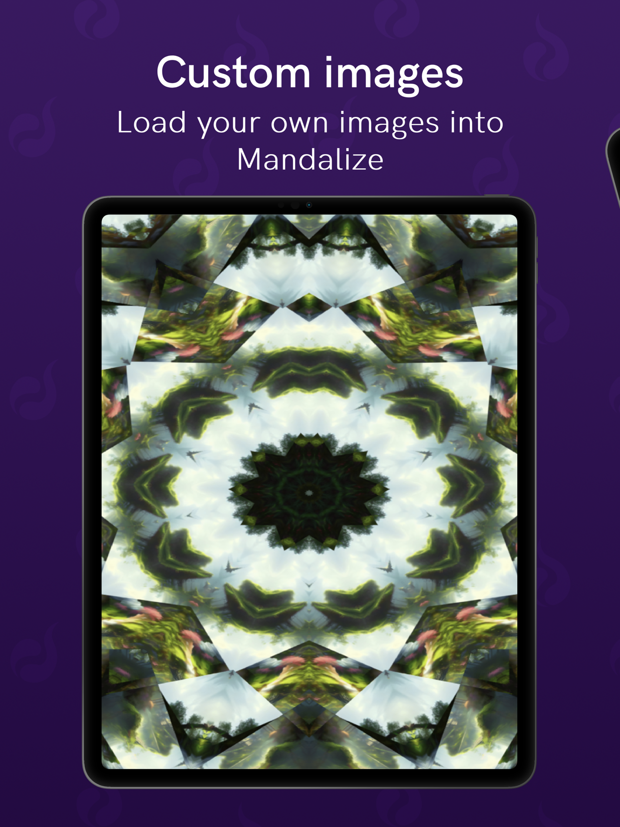Symmetrical kaleidoscope mandala drawing on iPad in Kaleidoscope