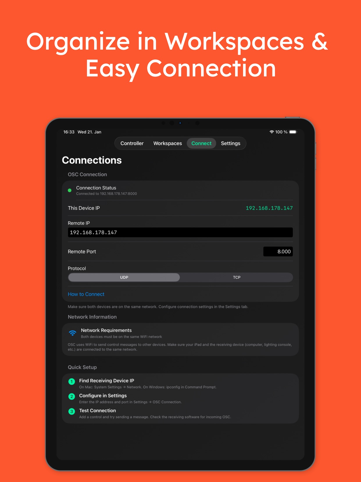 OSC Controller PRO live performance setup