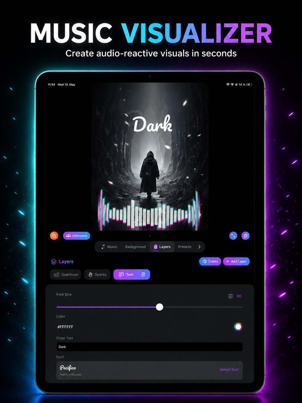 Spectrum FX audio reactive video export for TikTok and Instagram